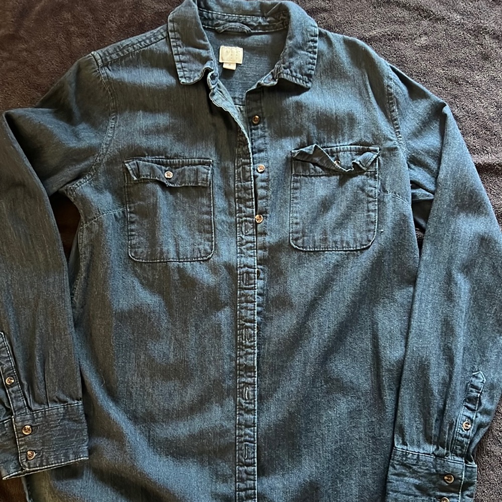 Jean blue button up